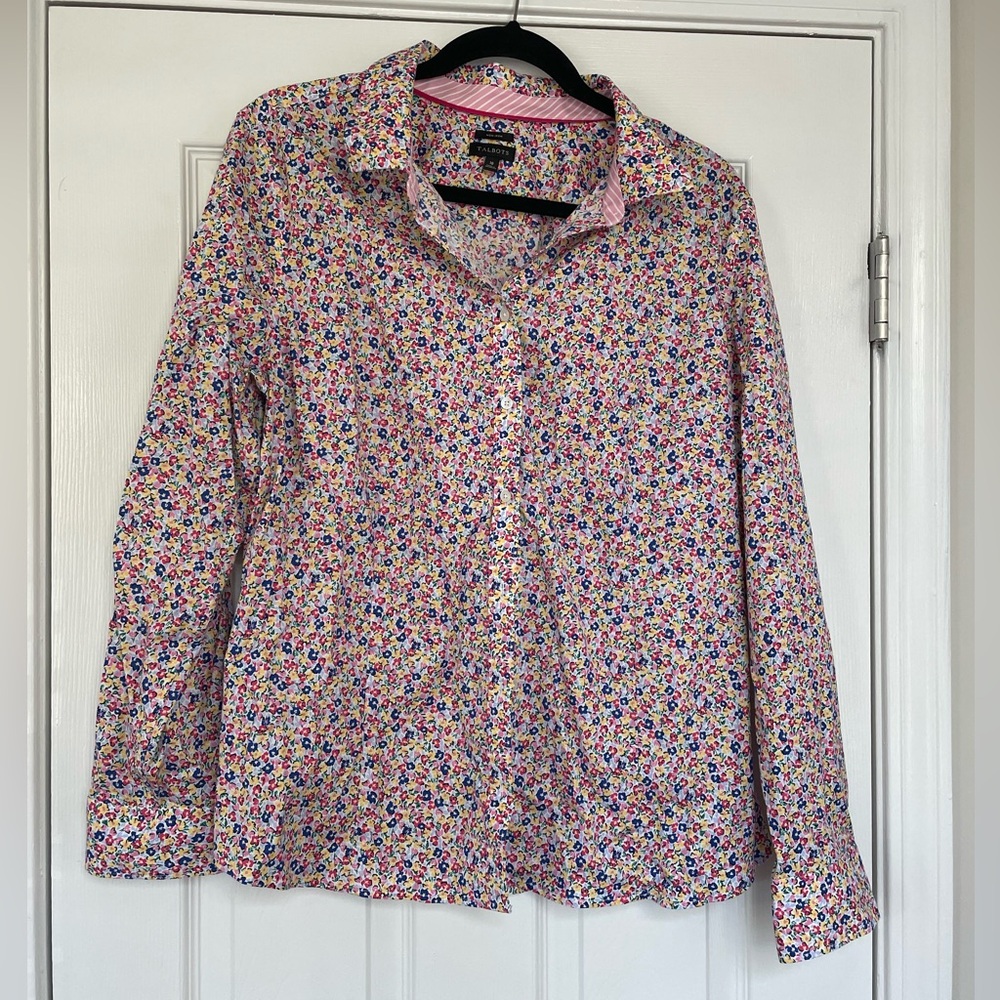 Talbots Floral Button Up